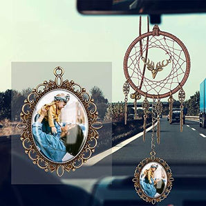 Fanery Sue Personalized Photo Dream Catcher Car Interior Rearview Decorative Customized Hanging Ornament Handmade Decoration Adjustable Length