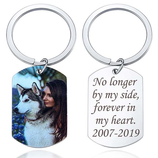 Fanery Sue Personalized Custom Photo Picture Keychain in Full Color Engraved Dog Tag Name Keychain Key Tags Keyring Love Gift