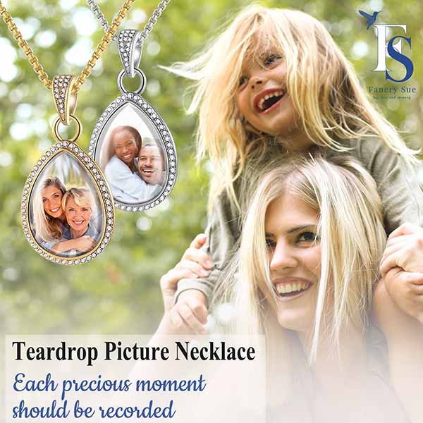 Teardrop Picture Necklace for Men
