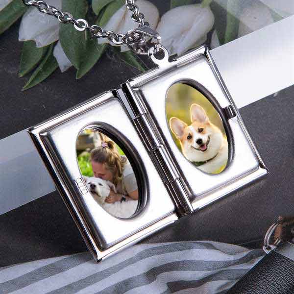 locket necklace with pet photos