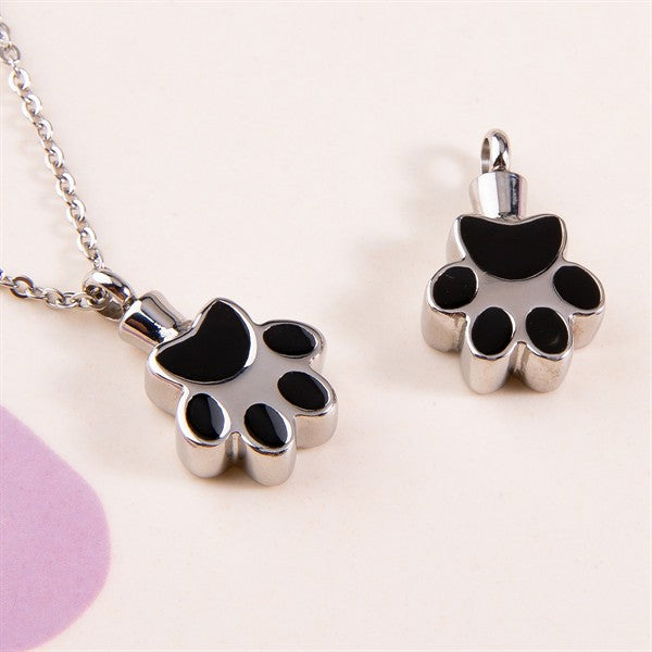 engraved paw print necklace