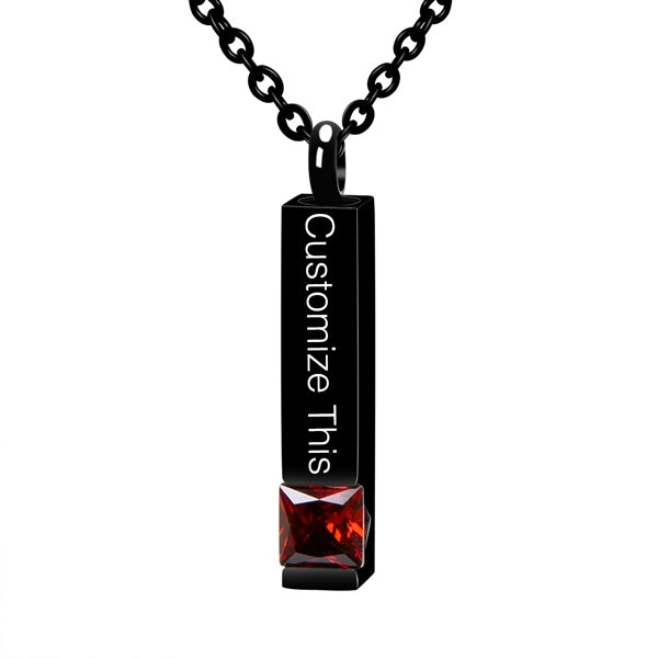 Custom Bar Pendant Cremation Necklace