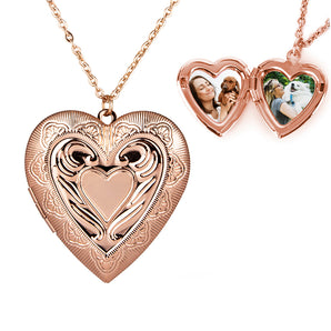 Personalized Heart-shape Locket With 2 Pictures Inside