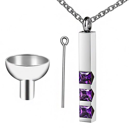 vertical bar cremation necklace