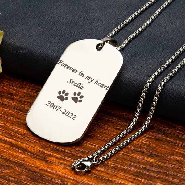 engraved Military Dog Tag Necklace