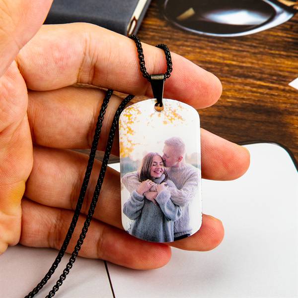 dog tag picture necklace