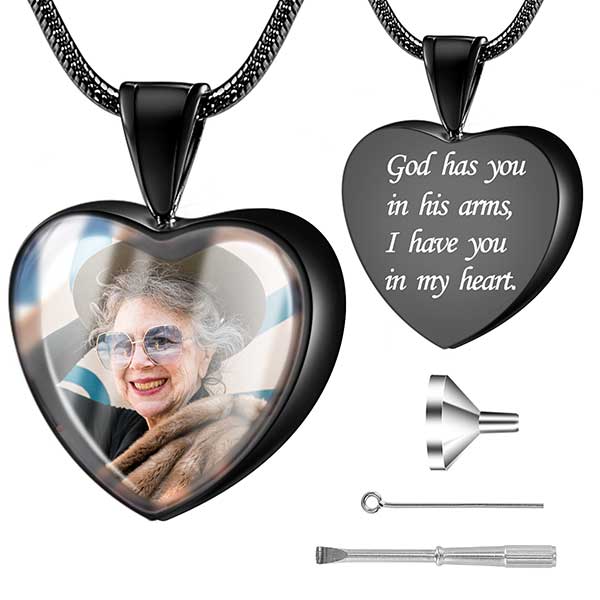 heart cremation necklace