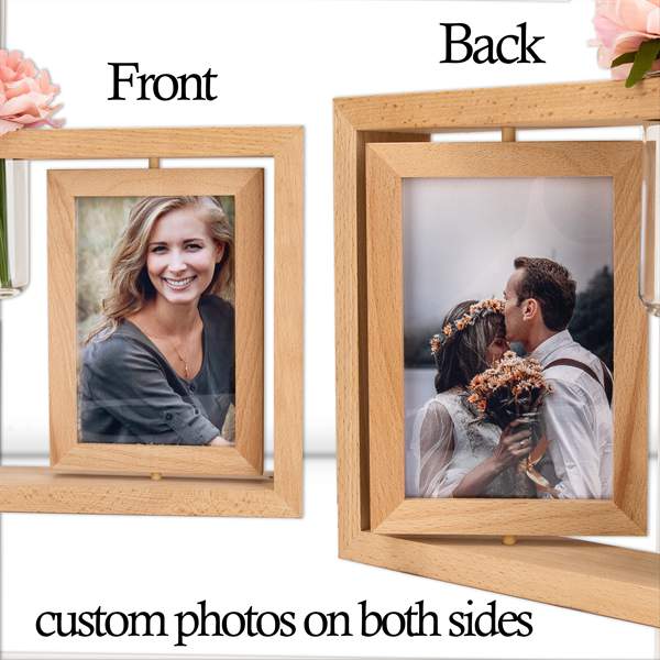 Personalized Picture Frame Wedding Anniversary Gifts, Custom Your Own Pictures Engraved Frame with Name Date Photo Frame that Holds 3.5*5.5'' pictures