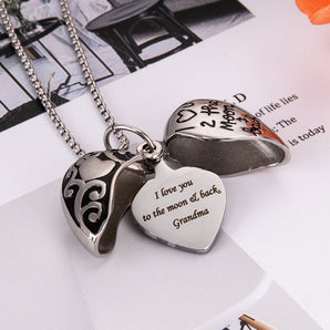 I Love You to the Moon Photo Heart Locket Necklace