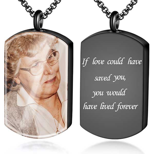 dog tag cremation necklace