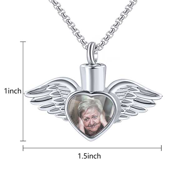 angle wings cremation necklace dimension