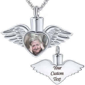 angel wings cremation necklace