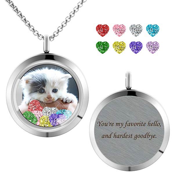 pet necklace with birthstone