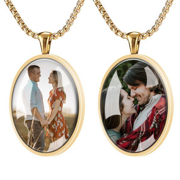 oval necklaces with pictures inside